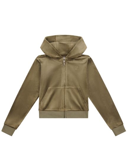 Juicy Couture Tonal velour Zip Thru hoodie - tea leaf