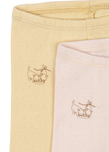 Fanga Fontana Perla 2-pk legging til baby - banana crepe/creole pink
