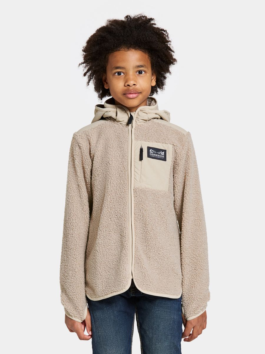 Didriksons Exa Pile Fleecejakke til junior - beach beige