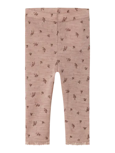 Name It Wang ull leggings til baby small flower AOP - shadow gray