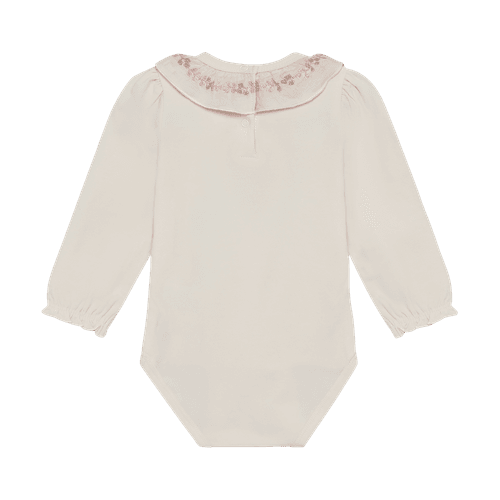 Minymo body med krage til baby - white swan