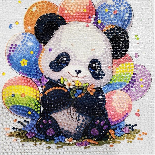 Hovedbilde Diamant perler 20x20 cm -panda