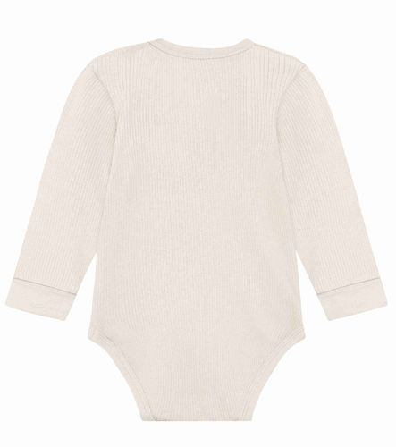 Minymo ribbet body med knapper til baby - seedpearl