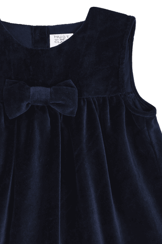 Hust & Claire Karoline Velourkjole til jente - more navy