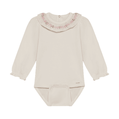 Minymo body med krage til baby - white swan