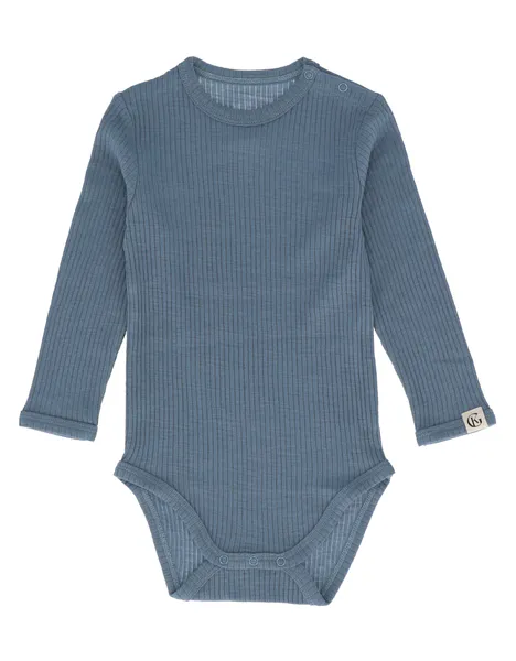 Bilde av Gullkorn Chalk Baby ull body - denimblå