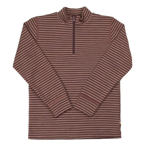 Hovedbilde Joha Mini stripe kids ull trøye med zip - rose