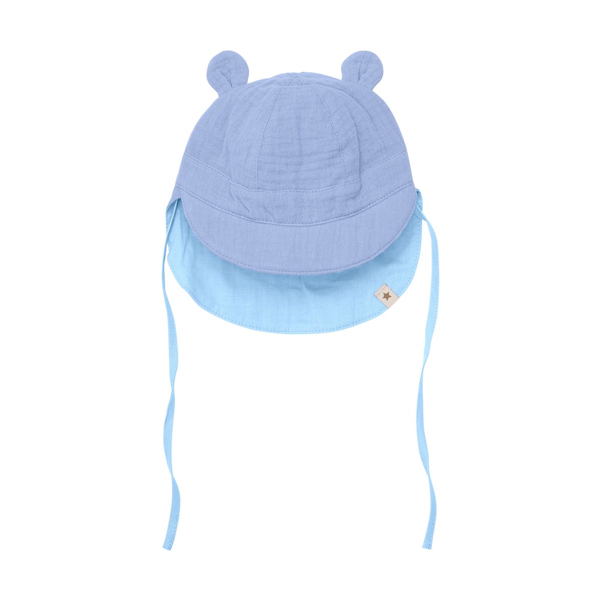 Huttelihut Muslin solhatt med ører til baby - quiet harbor