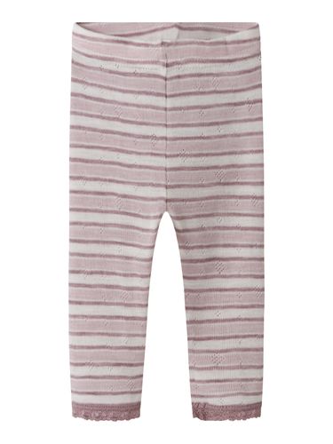 Name It Wang ull Stripe leggings til baby - violet ice / toadstool