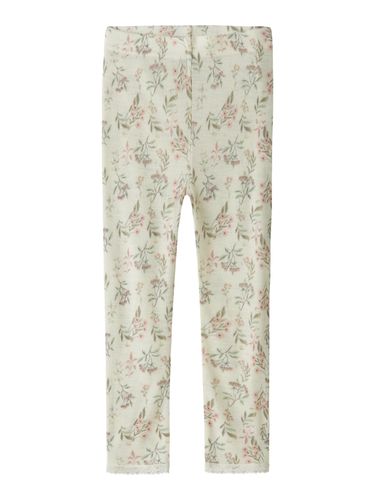 Name It Wang Flowers & Leafs ull leggings til barn - snow white