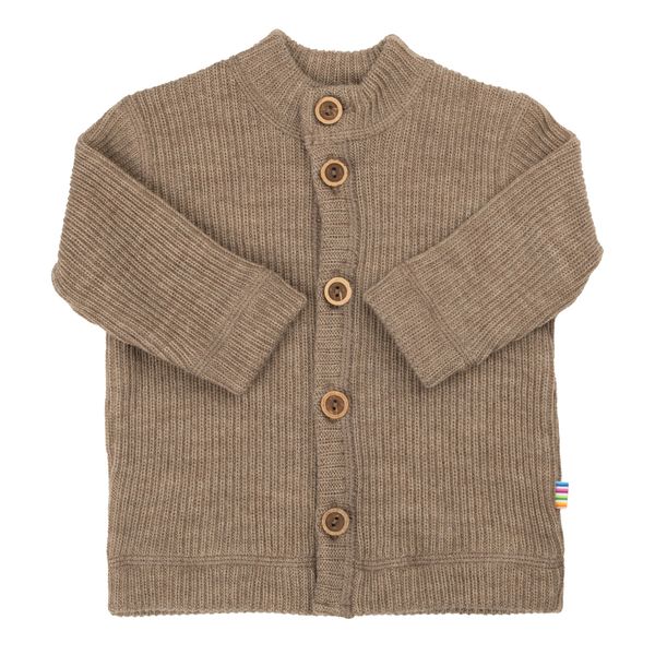 Hovedbilde Joha Ribbestrikket ull cardigan til barn - beige
