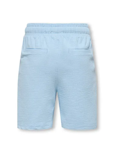 Only & Sons junior Kian Seersucker Shorts - powder blue 