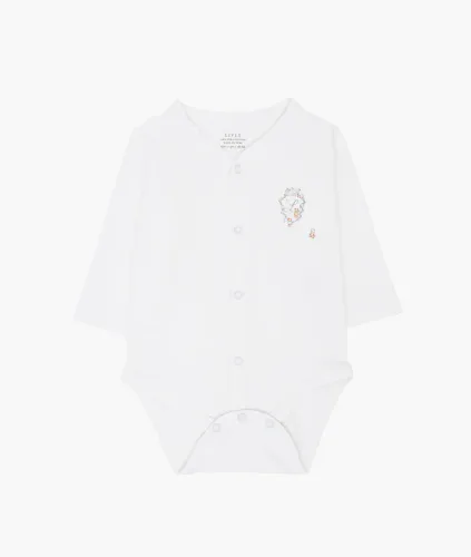 LIVLY Teddy Tay Full Snap body til baby - white