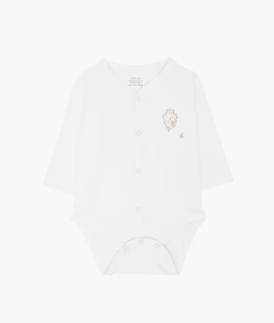 Hovedbilde LIVLY Teddy Tay Full Snap body til baby - white
