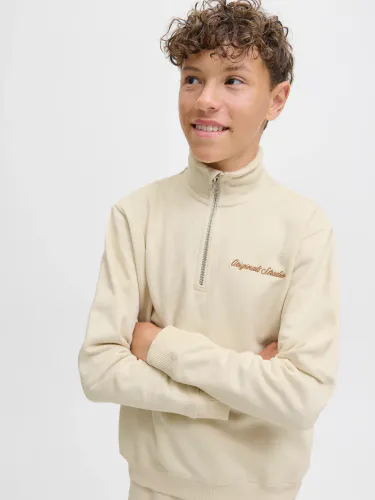Jack and Jones Norrebro Halfzip til Junior - antique white
