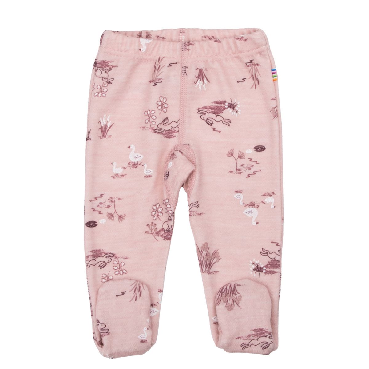 Joha Goose ull/bambus leggings med fot - rosa