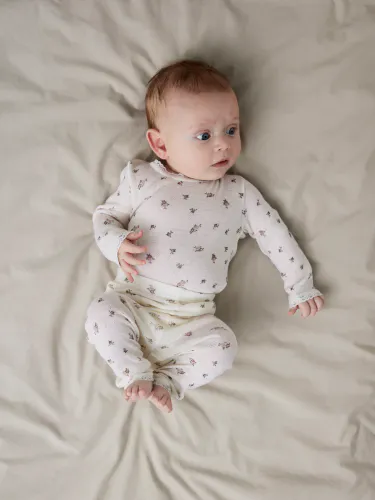 Name It Wang ull leggings til baby small flower AOP - snow white