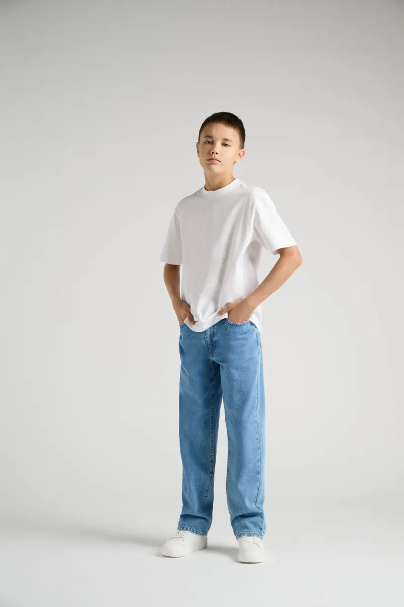 Only & Sons junior Fade Loose jeans - light blue denim