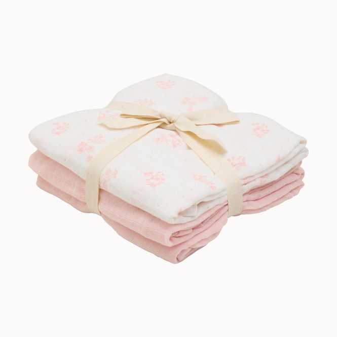 Hovedbilde Pippi 3-pk muslinkluter - veiled rose