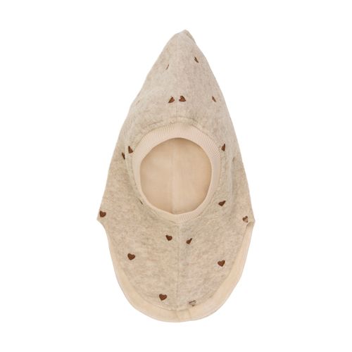 HUTTELiHUT Hjertebrodert ull balaclava - sand melange