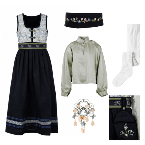 Pakkedeal - Salto Oline Botanic festdrakt til pike - Lise bluse salvie