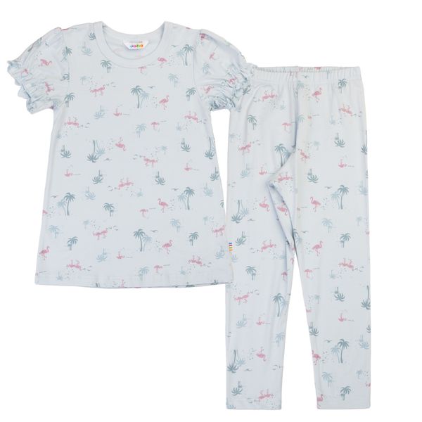 Hovedbilde Joha Flamingo bambus sommer pysjamas - lyseblå