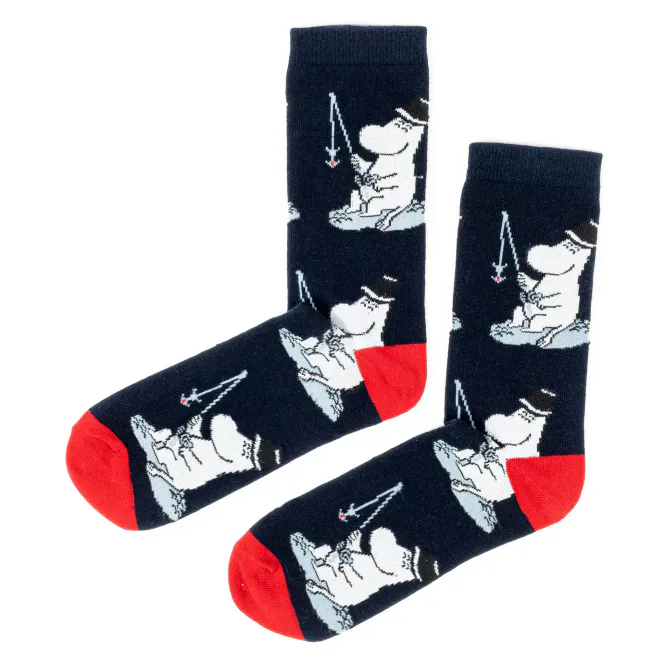 Hovedbilde Moomin Sokker til voksen, Mummipappa fisker ...