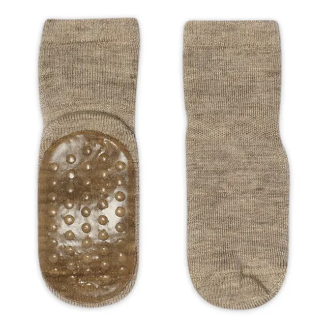Hovedbilde MP ull antiskli sokker til barn - Light Brown ...