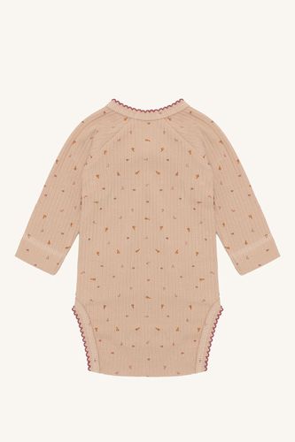 Hust & Claire Baba Letter AOP omslagsbody til baby - rugby tan
