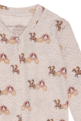 Hust & Claire Mocel Caret ull/tencel heldress til barn - wheat melange
