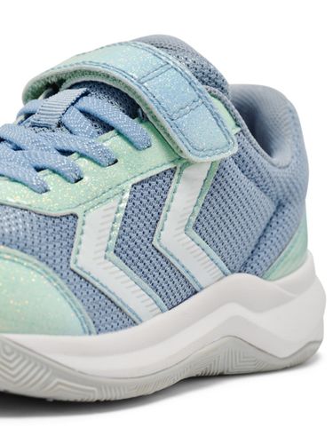 Hummel Multiplay Flex 2.0 innesko med borrelås til barn - dusty blue