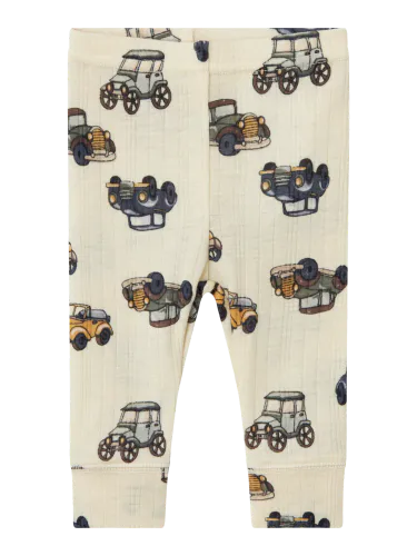 Name It Wang ull leggings til baby med biler - aop snow white