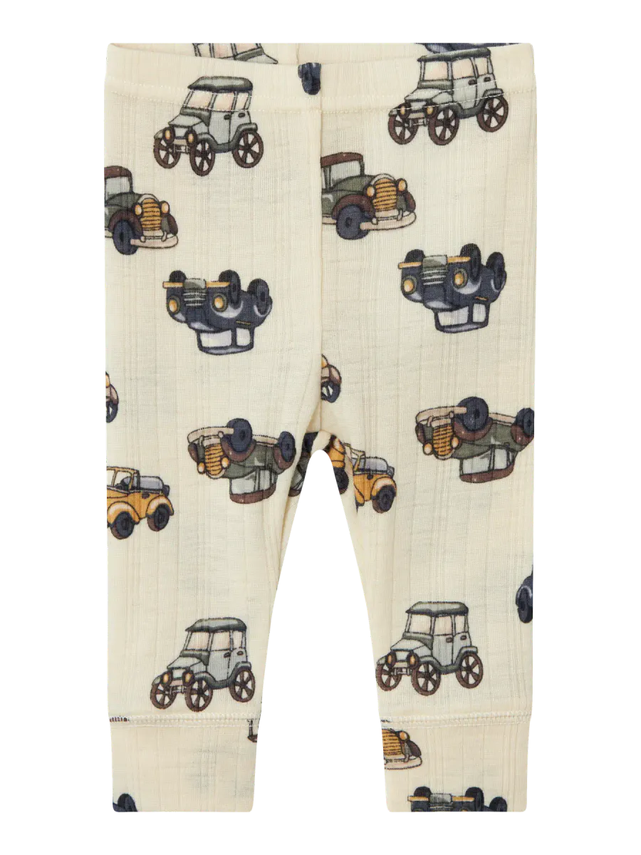 Name It Wang ull leggings til baby med biler - aop snow white