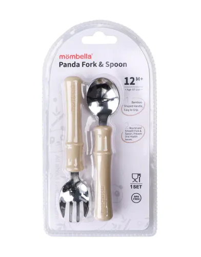 MOMBELLA Panda Bestikk Sett - sand