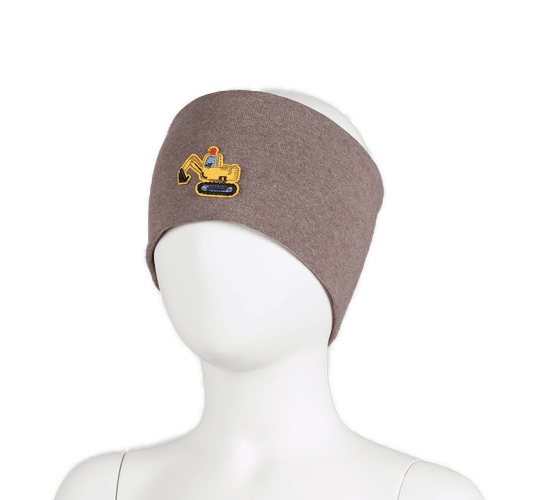 Kivat Gravemaskin pannebånd til barn - brunmelert