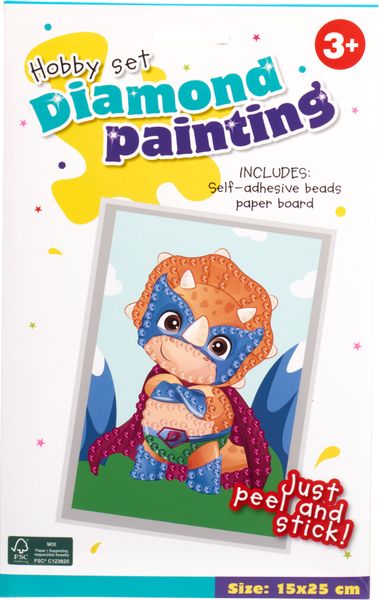 Hovedbilde Diamant perle sett for småbarn - dinosaur